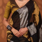 Linen sarees with gold silver zari stripes all over!