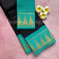Pure sungudi cotton saree with mini checks and gopuram border