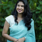Crush georgette saree with stitched pearl blouse