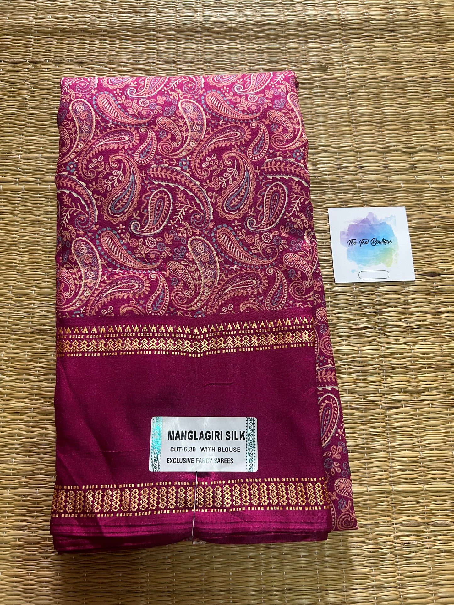 Fancy Mangalagiri saree with mango prints