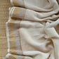 Pure handwoven linen saree with zari borders