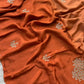 Pure munga silk ombré shaded saree with zardosi work