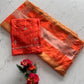 Beautiful viscose organza saree with khatli handwork and scalloped border
