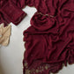 Soft crush rangoli saree with beautiful handwork on border and pallu