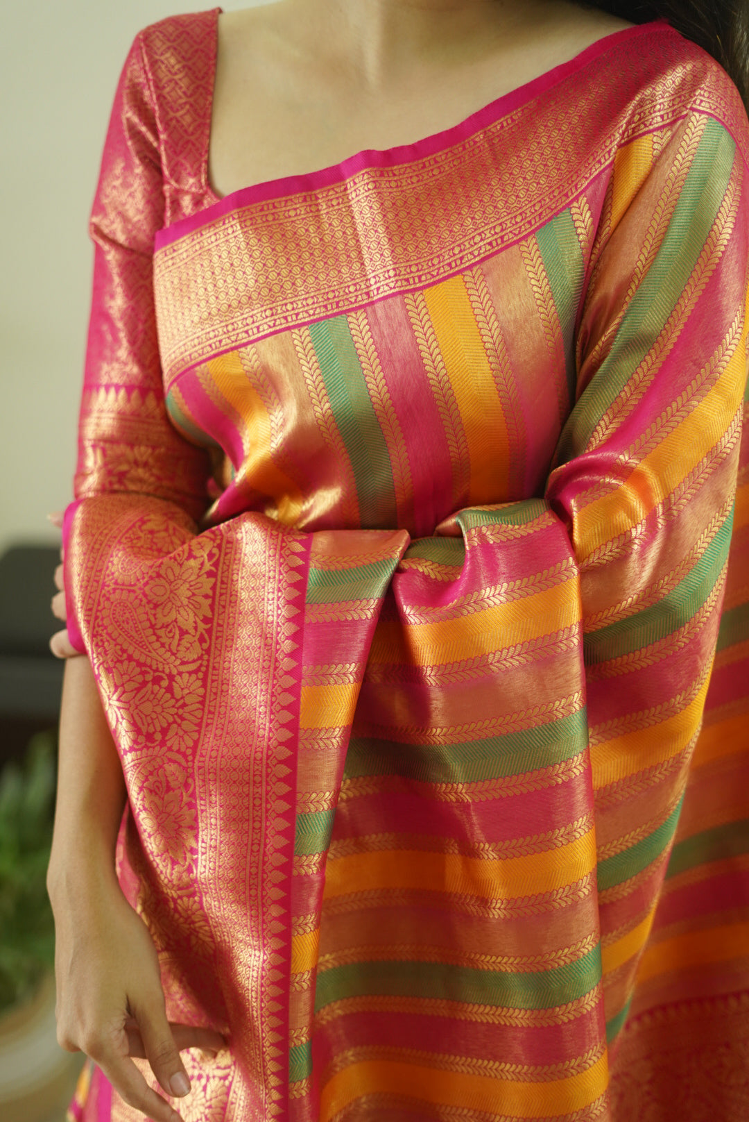 Premium banarasi crepe silk saree