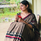 Madhubani bengal cotton saree with temple weavings
