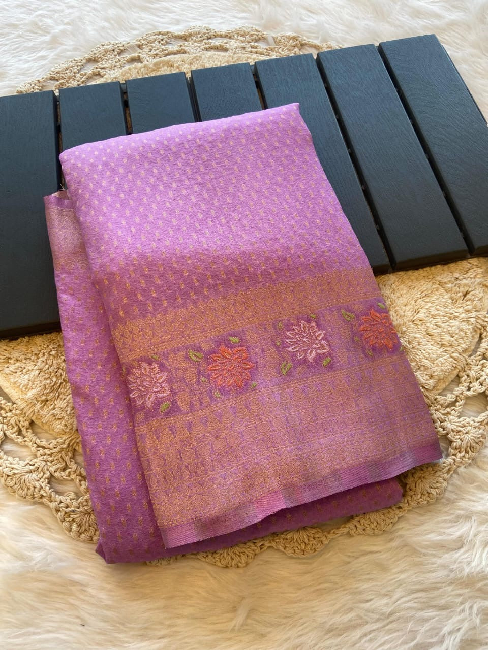 Soft semi banarasi saree