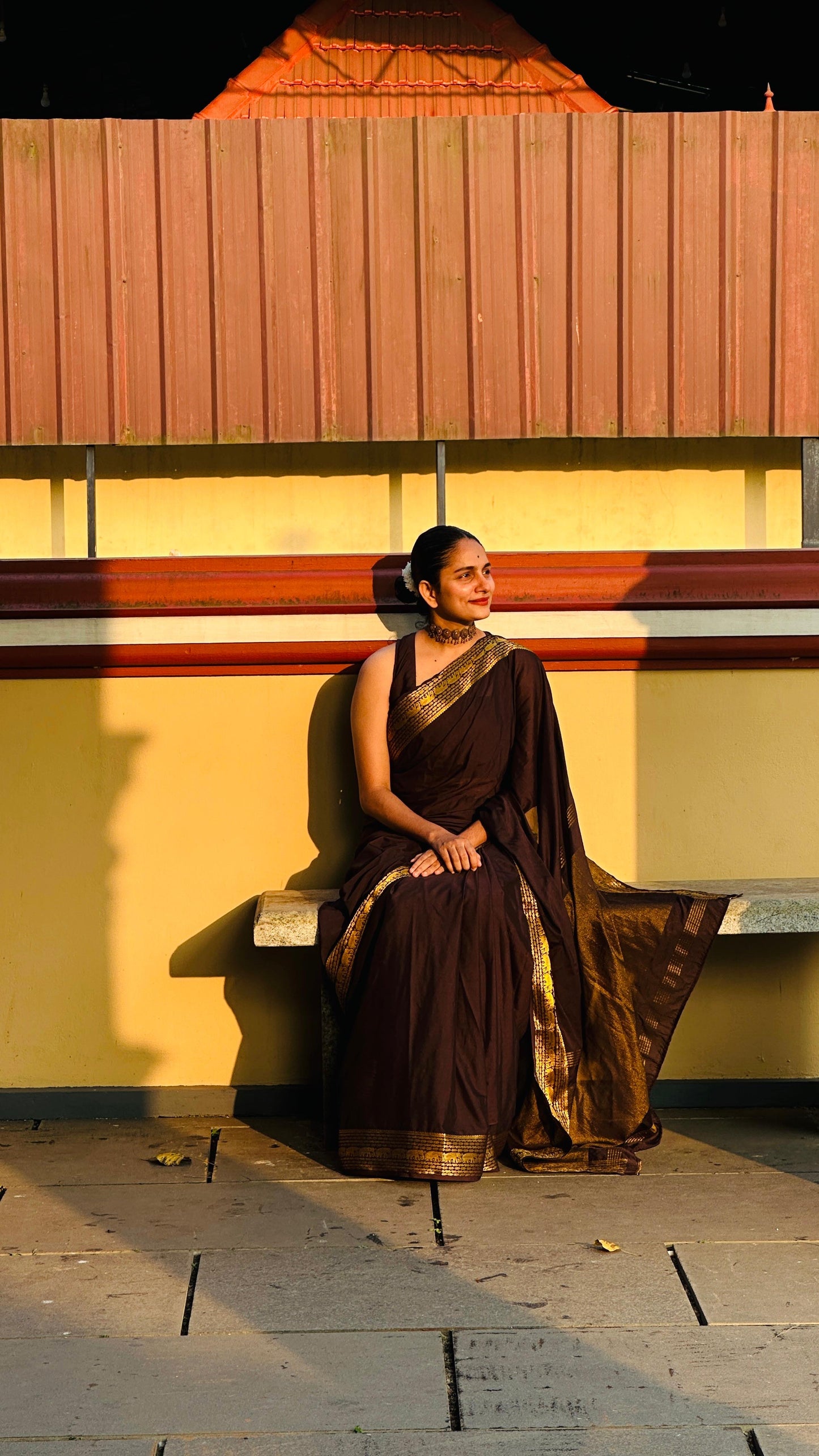 Beautiful semi Mysore silk saree with elephant weaving border