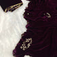 Beautiful heavy velvet saree with handwork