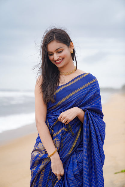 Arani silk cotton saree with checks