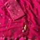 Pure georgette viscous saree with rich satin border and tiny flower buttas