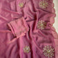 Beautiful soft two tone tissue silk saree with gotta, pearl and sequins work