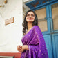Banarasi semi katan silk with buttas