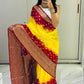Semi dola silk with bandhini prints