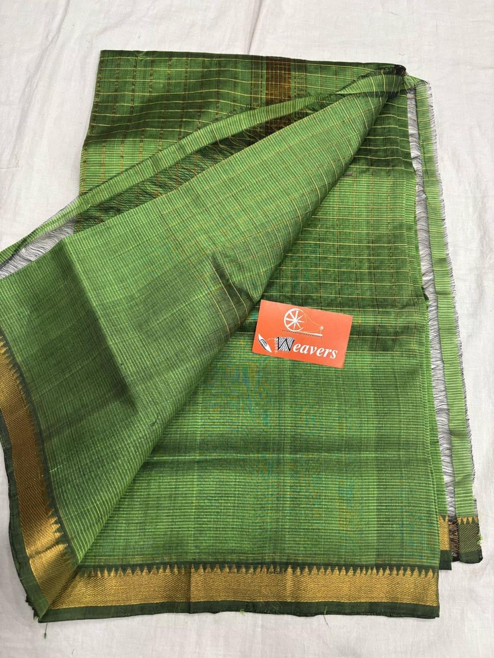 Beautiful Mangalagiri Silk cotton saree with zari checks