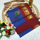 Gorgeous checked silk cotton sarees with solid temple border