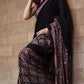 Soft and beautiful crepe silk saree with ajrakh prints and mirror work