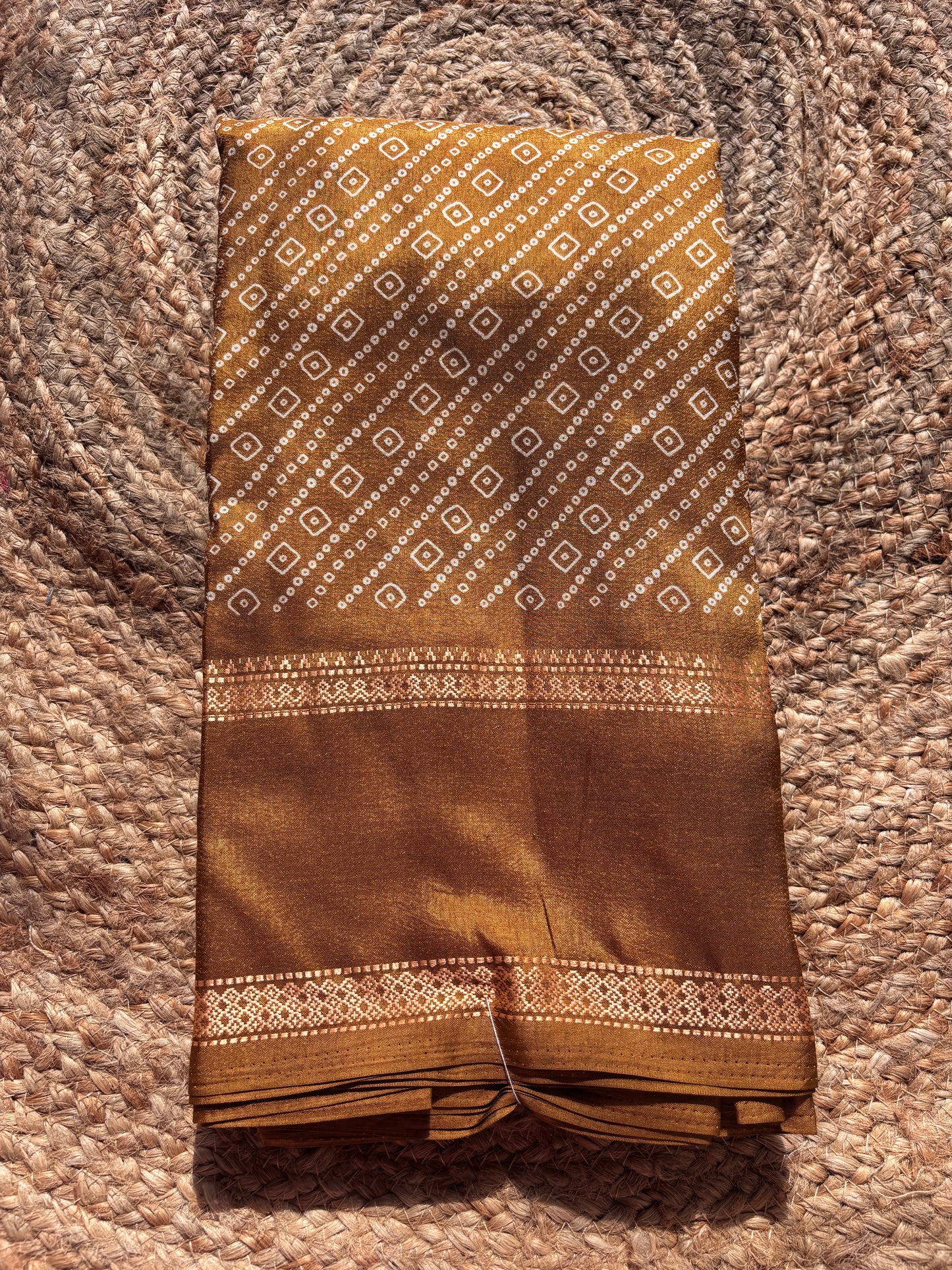 Fancy Mangalagiri saree with bandhini prints