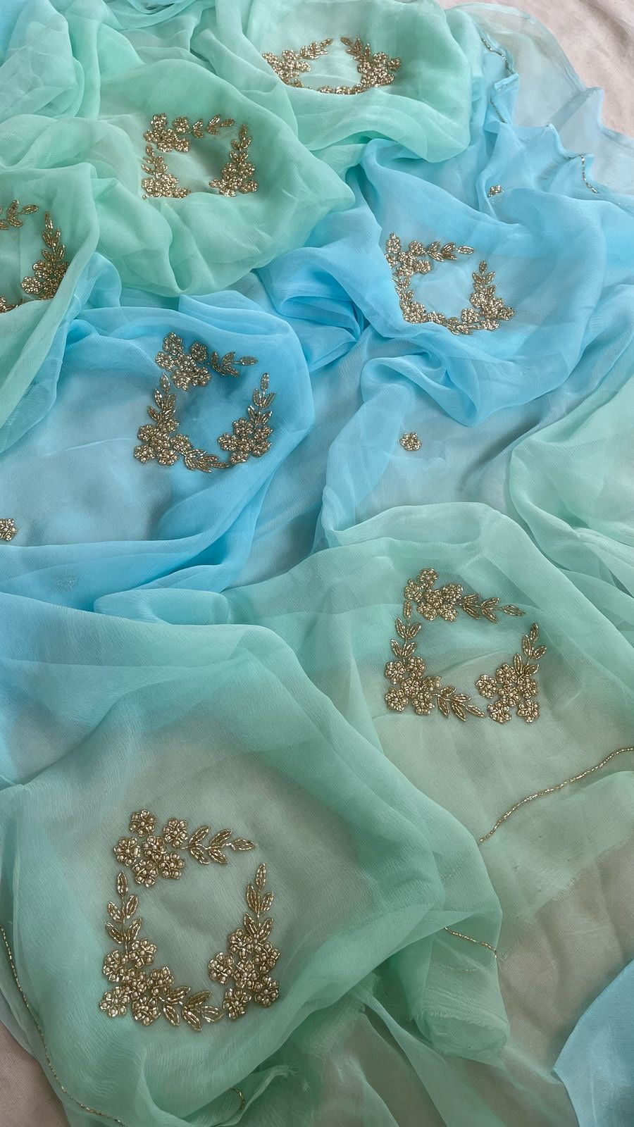 Pure chiffon with handwork