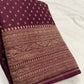 Pure handloom crepe chiffon saree with Banarasi weavings - big border