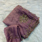 Soft two tone tissue silk with sequins and gotta patti work