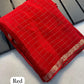 Soft Viscous crushed chinon silk checks saree