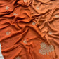 Pure munga silk ombré shaded saree with zardosi work