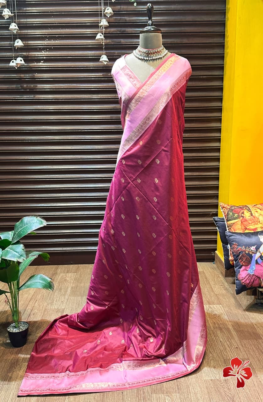 Beautiful soft semi silk saree with contrast border