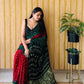Soft modal silk with nakshi pallu and tye and dye bandhini prints