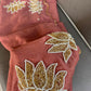 Soft crush rangoli saree with beautiful lotus handwork on pallu
