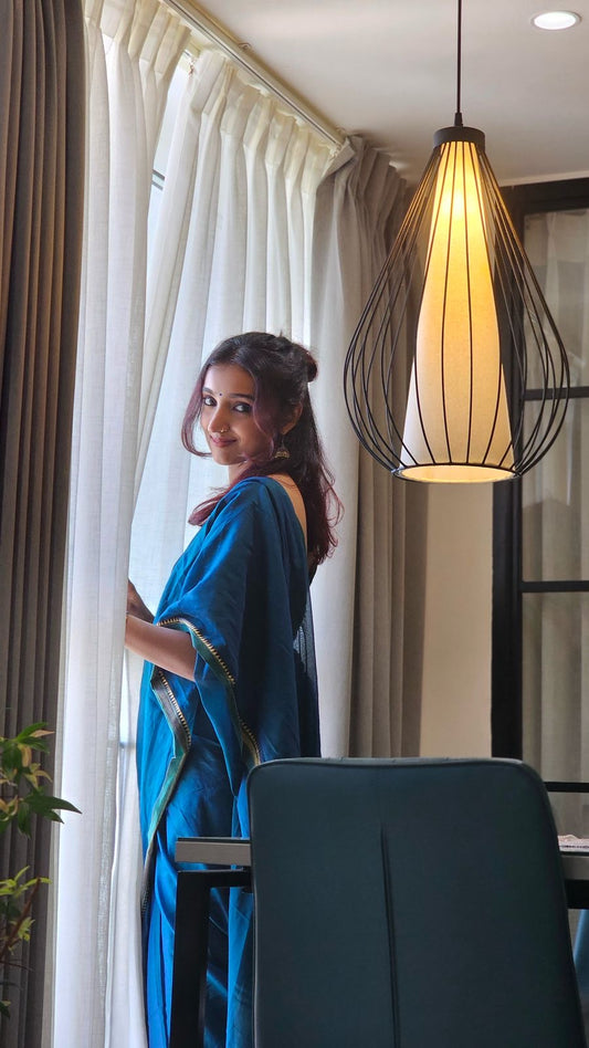 Beautiful Soft Narayanpet saree - Teal