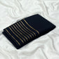 Soft semi Mysore crepe silk sarees with zari stripe border