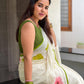Pure mul cotton handpainted saree - Morning Glory