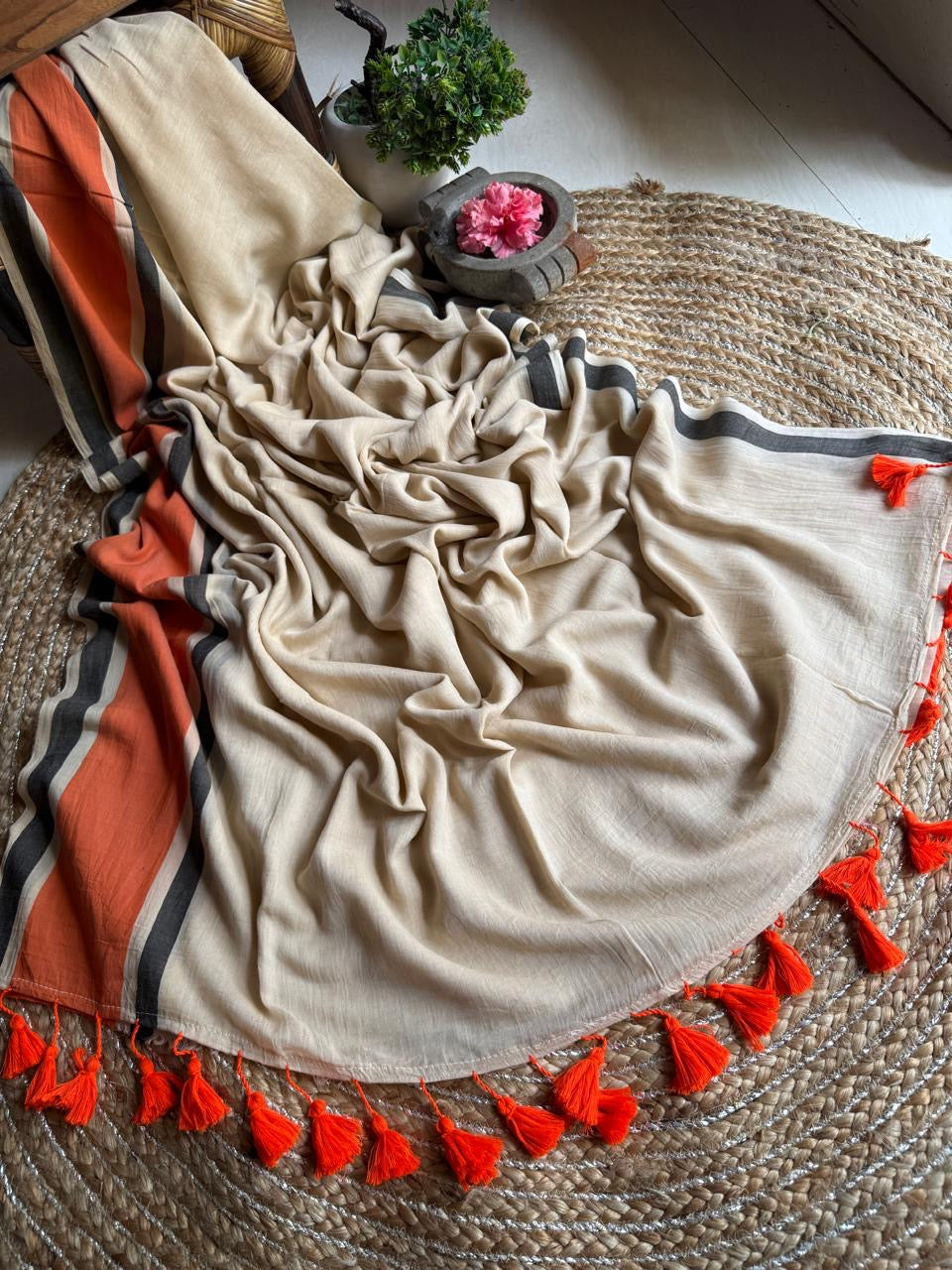 Mul cotton with kattikara border