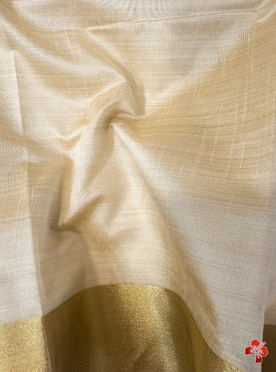 Semi tussar silk with zari border