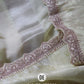 Pure organza tissue in silver and gold zari stripes saree