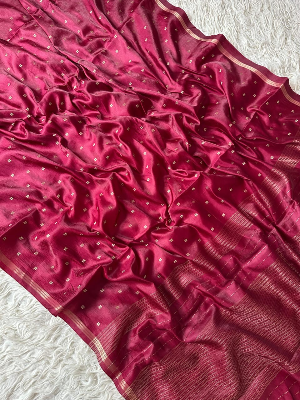 Banarasi semi katan silk with buttas