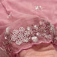 Soft crush tissue saree - pastel pink