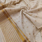 (Prebooking) Pure authentic mul cotton saree with zari stripes border and small polka body- without blouse