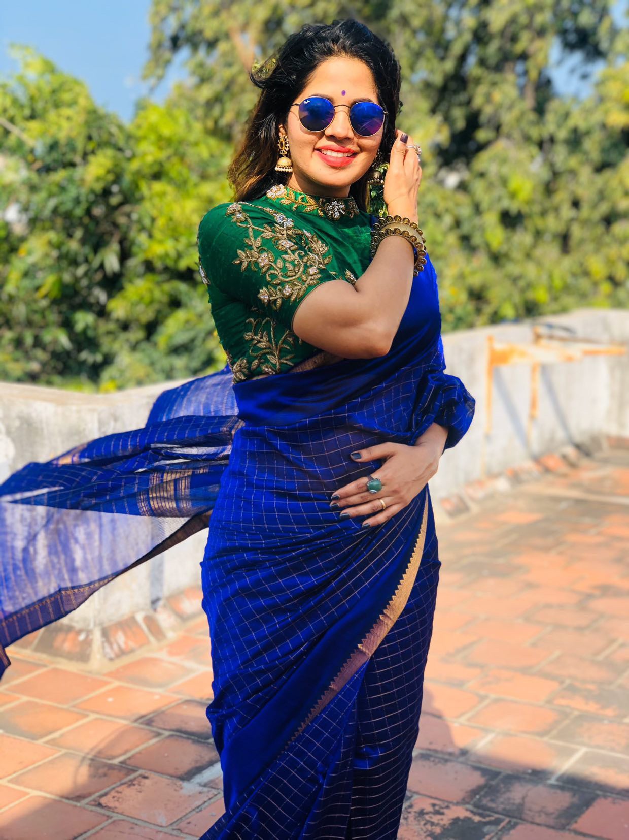 Beautiful Mangalagiri Silk cotton saree with zari checks