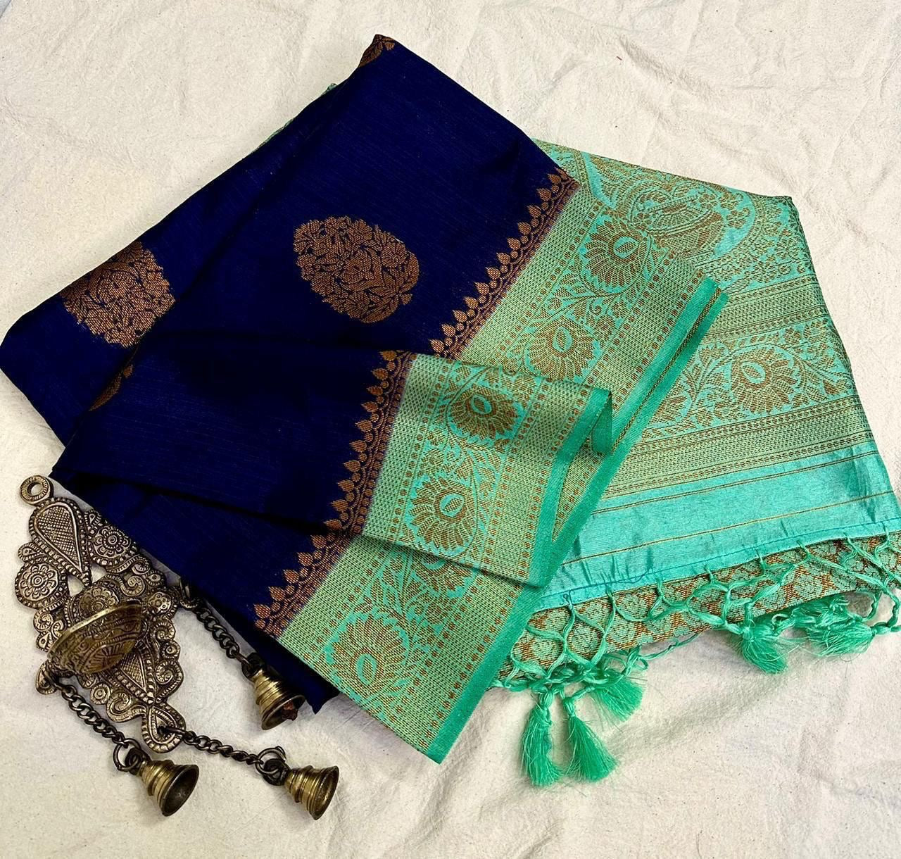 Soft Banarasi mulberry cotton silk saree