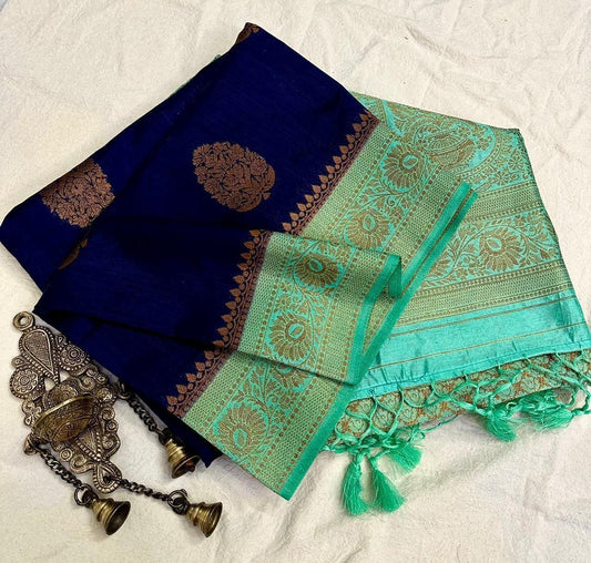 Soft Banarasi mulberry cotton silk saree