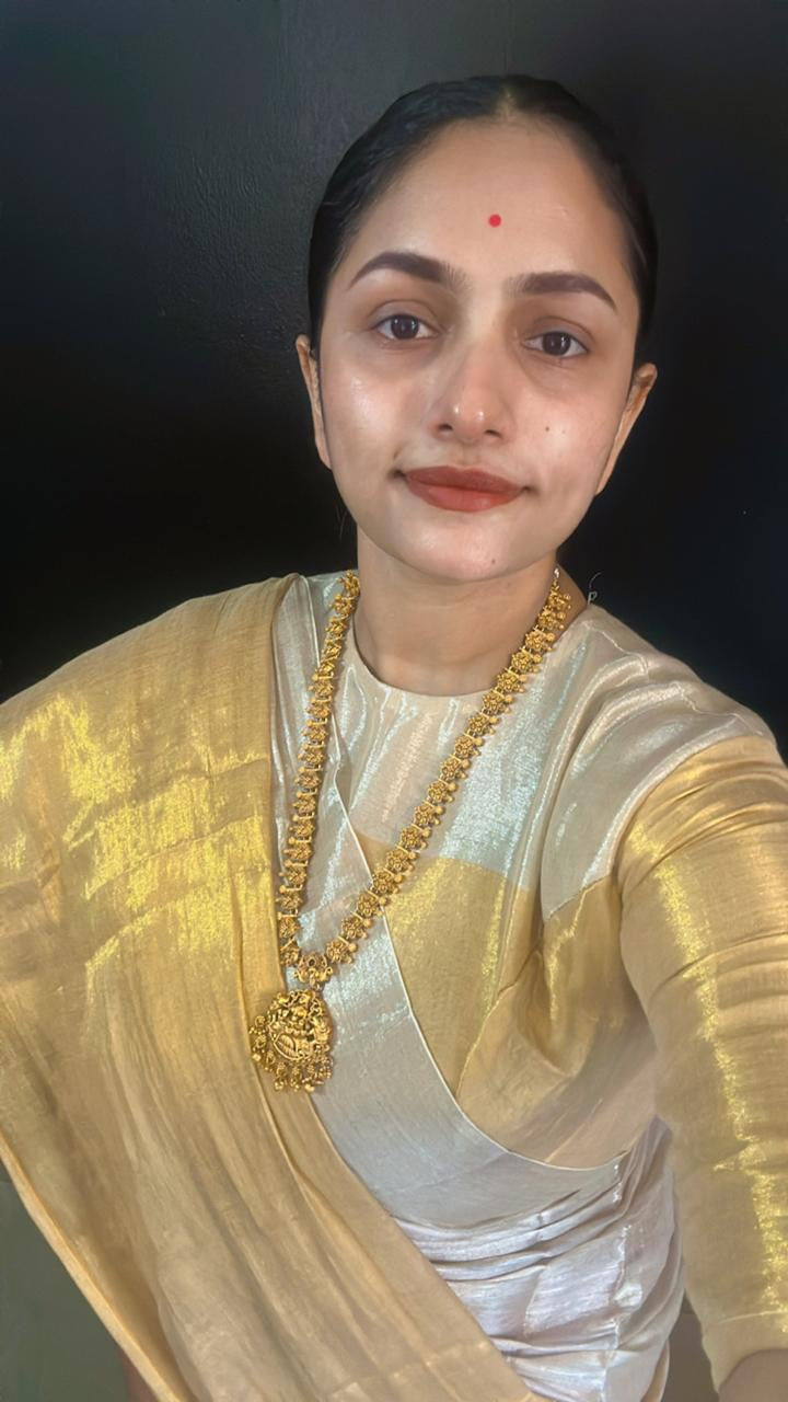 Mul tissue Raga saree - Gold and Silver