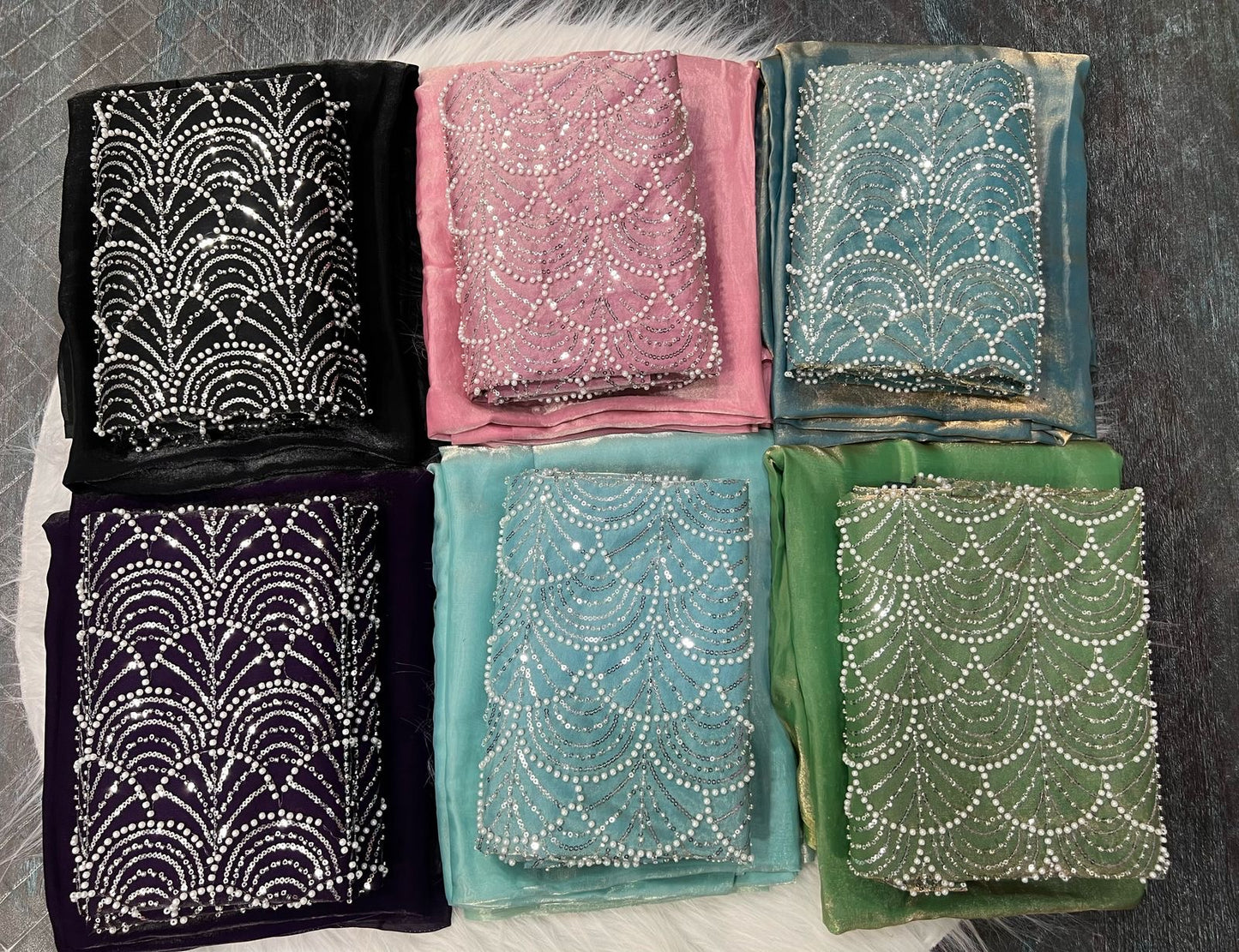 Space silk saree with handwork blouse