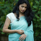 Crush georgette saree with stitched pearl blouse