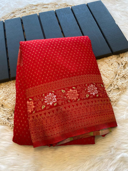 Soft semi banarasi saree