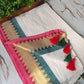 Pure authentic mul cotton saree with multicolor temple border