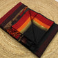 Pure Handloom Maheshwari silk cotton saree with multi resham border - black