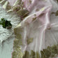Beautiful semi organza saree with gold zari pitta work border and scalloped edges