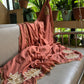Soft crush rangoli saree with beautiful lotus handwork on pallu